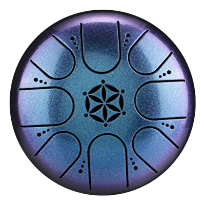 HLURU TCT8-5 - Flower of Life Series Tongue Drum 8 Notalı 5" Dark Blue Tongue Drum
